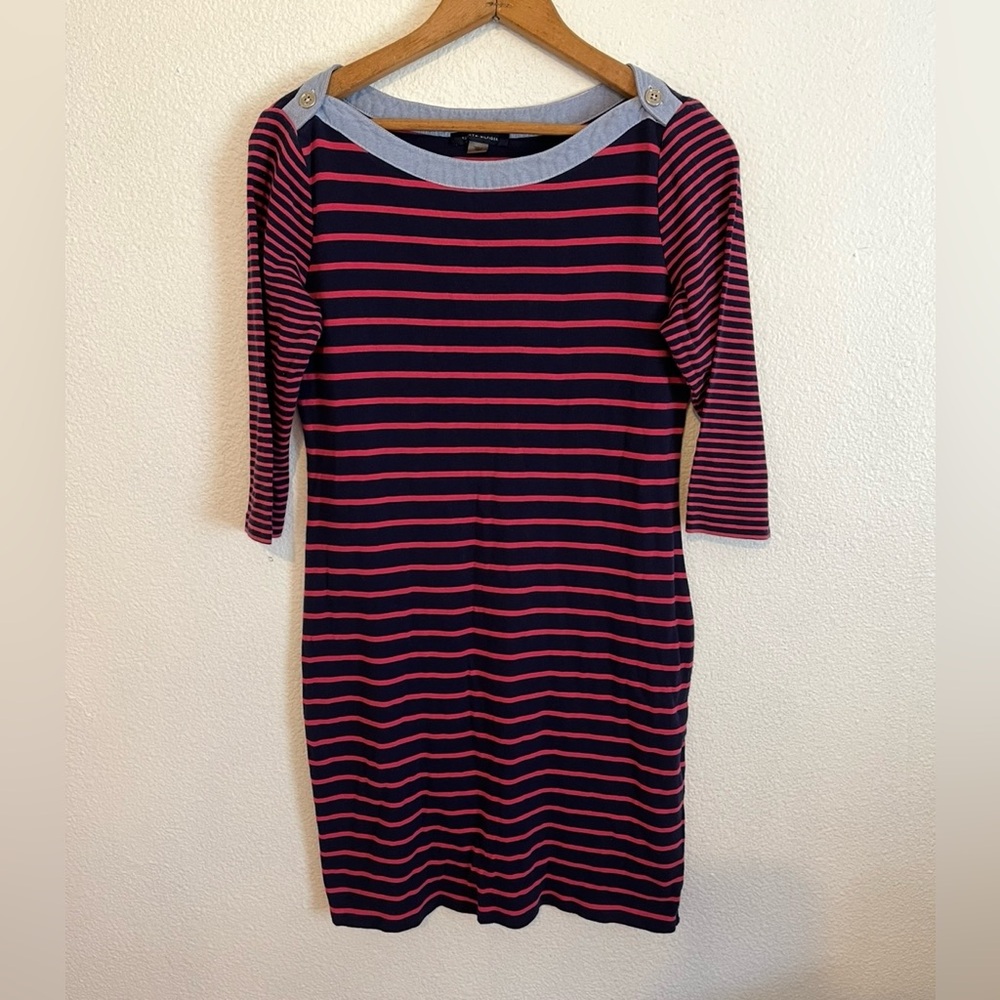 Tommy Hilfiger 100% Cotton Knit Dress Knee Length 3/4 Sleeve Small